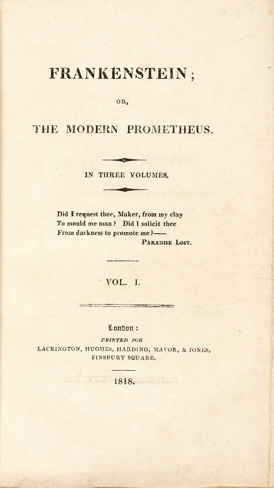 Frankenstein; or, The Modern Prometheus cover art